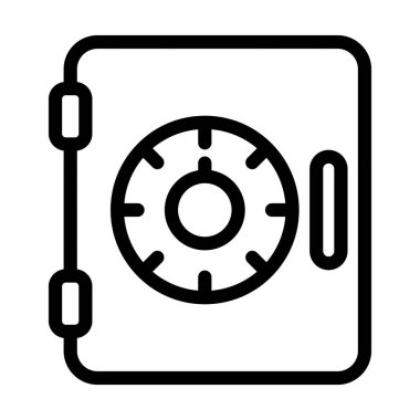 Dolap Vektörü İllüstrasyon Satırı Simgesi Tasarımı