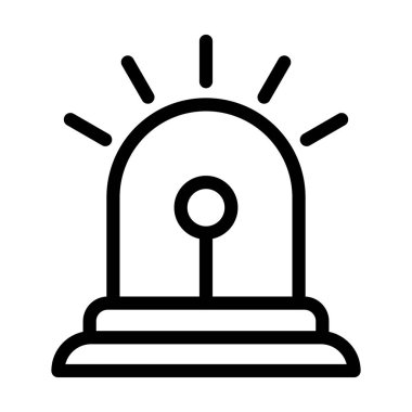 Araba Siren Vektörü Resmetme Satırı Simge Tasarımı