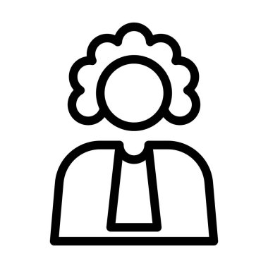 Yargıç Vektör İllüstrasyon Satır Simgesi Tasarımı