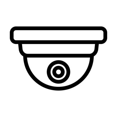 Güvenlik Kamerası Vektör İllüstrasyon Satır Simgesi Tasarımı