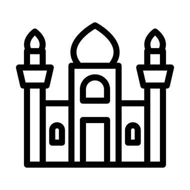 Cami Vektörü Resmetme Satırı Simgesi Tasarımı