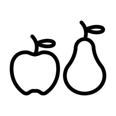 Meyve Vektörü Resmetme Satırı Simgesi Tasarımı