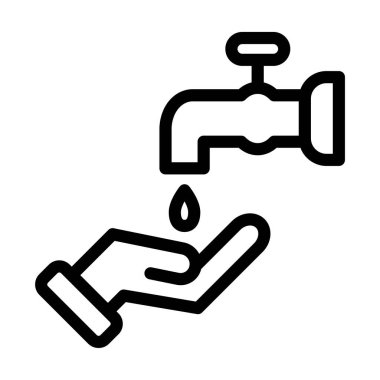 Wudu Vektör İllüstrasyon Satır Simgesi Tasarımı