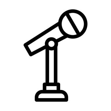 Stand Mic Vektör İllüstrasyon Satır Simgesi Tasarımı
