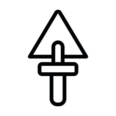 Alçılama Trowel Vektör İllüstrasyon Satır Simgesi Tasarımı