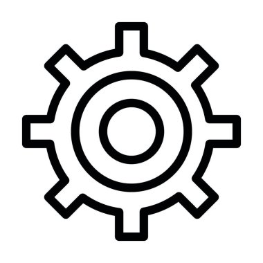 Gear Wheel Çizim Vektörü Resmetme Satırı Simgesi Tasarımı