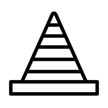 Cones Sinyal Vektörü İllüstrasyon Satır Simgesi Tasarımı