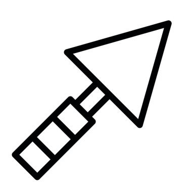 Trowel Vektör İllüstrasyon Satır Simgesi Tasarımı