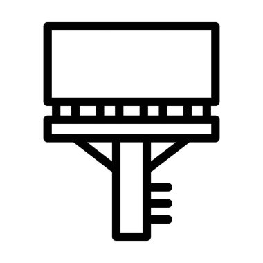 Billboard Vektör İllüstrasyon Satır Simgesi Tasarımı