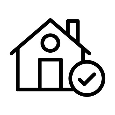 Ev Seçimi Vektörü Resmetme Satırı Simgesi Tasarımı