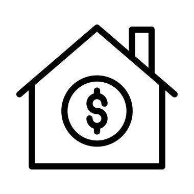 Ev Kaydetme Vektörü İllüstrasyon Satırı Simgesi Tasarımı