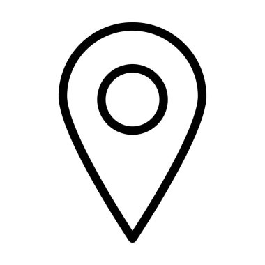 Konum Vektörü İllüstrasyon Satır Simgesi Tasarımı