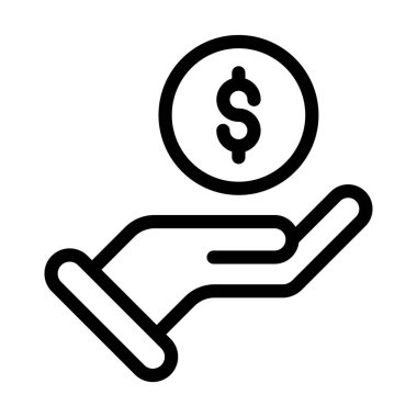 Ödeme Vektörü Resmetme Satırı Simgesi Tasarımı