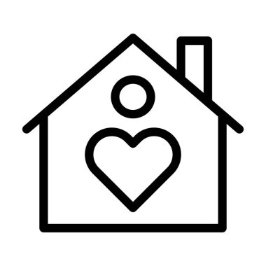 Sweet Home Vector İllüstrasyon Satır Simgesi Tasarımı