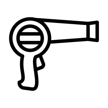 Saç kurutma makinesi Vektörü Resmetme Satırı Simgesi Tasarımı