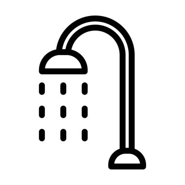 Duş Vektörü Resmetme Satırı Simgesi Tasarımı