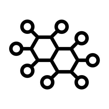 Kişisel ve ticari kullanım için Molekül Vektör Kalın Çizgi Simgesi