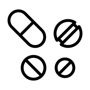 Kişisel ve ticari kullanım için hap vektör kalınlığı simgesi