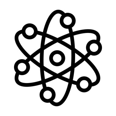 Kişisel ve ticari kullanım için Atom Vektörü Kalın Çizgi Simgesi