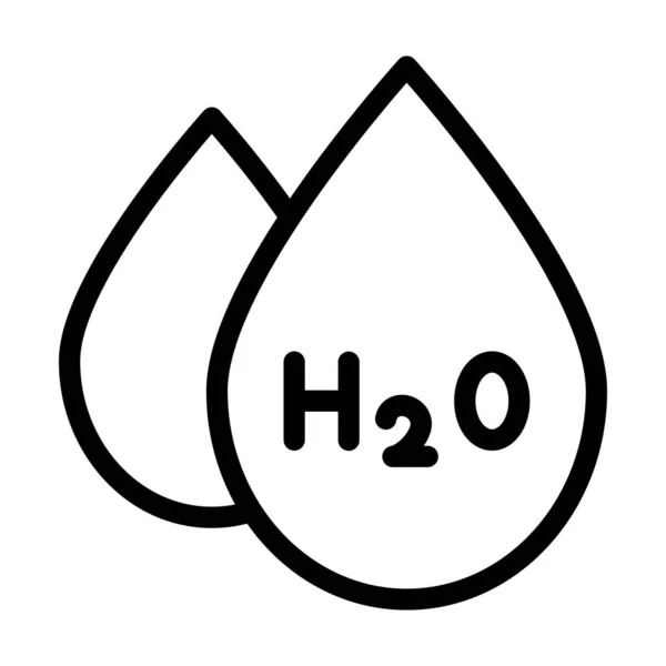 H2O Wektor Gruba Ikona Linii Użytku Osobistego Handlowego — Wektor stockowy