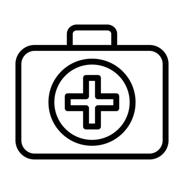 First Aid Kit Vector Thick Line Icon Personal Commercial Use — Stock Vector