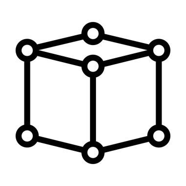 Kişisel ve ticari kullanım için Küp Vektör Kalın Çizgi Simgesi