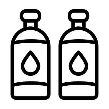 Su Şişeleri Vector Kalın Hat Simgesi Kişisel ve Ticari Kullanım İçin