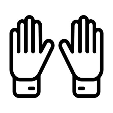 Kaleci Eldiven Kalın Çizgi Simgesi Kişisel ve Ticari Kullanım İçin