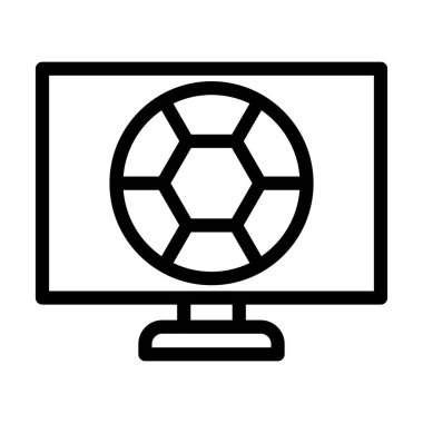 Kişisel ve ticari kullanım için Futbol Maçı Vektör Kalın Çizgi Simgesi