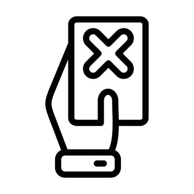 Kişisel ve ticari kullanım için Kırmızı Kart Vektör Kalın Çizgi Simgesi