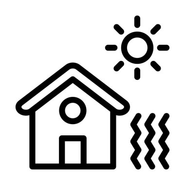 Kişisel ve ticari kullanım için Isı Dalgası Vektörü Kalın Çizgi Simgesi