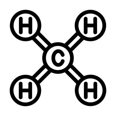 Kişisel ve Ticari Kullanım İçin Metan Vektör Kalın Çizgi Simgesi