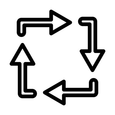 Kişisel ve ticari kullanım için Vektör Kalın Çizgi Simgesi Geri Dönüşümü