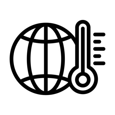 Kişisel ve ticari kullanım için İklim Değişikliği Vektör Kalın Çizgisi Simgesi