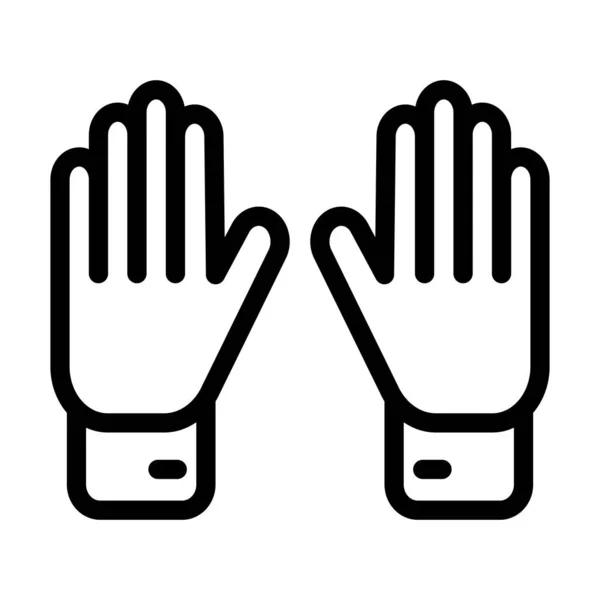 個人的および商業的使用のためのGoalie手袋ベクトル太いラインアイコン — ストックベクタ