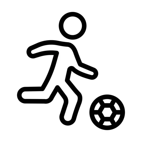 Значок Толстая Линия Футбольного Игрока Личного Коммерческого Использования — стоковый вектор