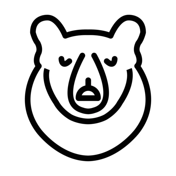 Polar Bear Vector Thick Line Icon Personal Commercial Use — 스톡 벡터