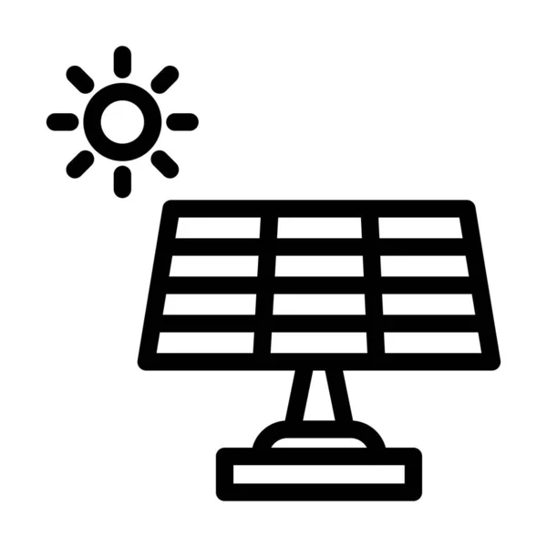 Solar Panel Vector Thick Line Icon Für Den Persönlichen Und — Stockvektor