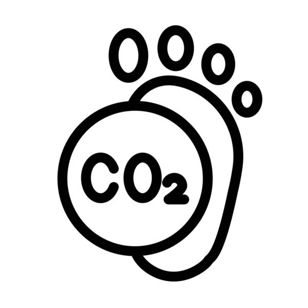 Carbon Footprint Vector Thick Line Icon Für Den Persönlichen Und — Stockvektor