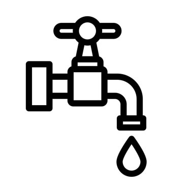 Musluk Vektörü Kalın Hat Kişisel ve Ticari Kullanım Simgesi