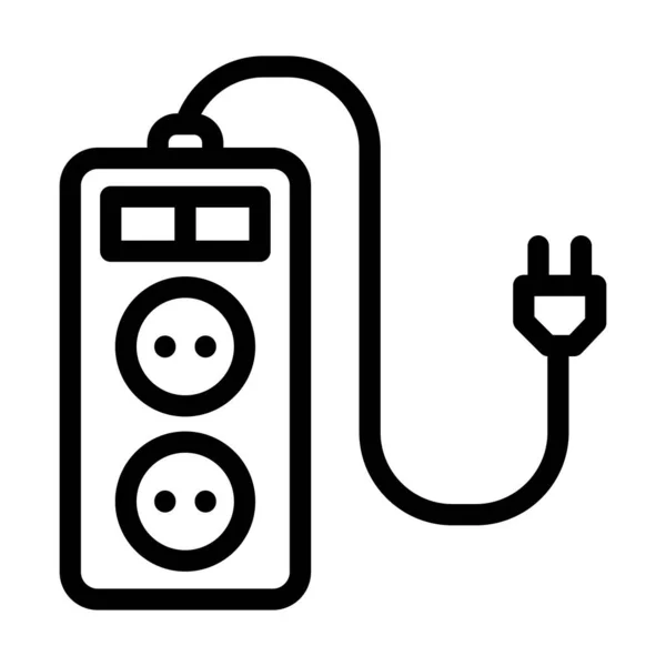 Icono Línea Gruesa Del Vector Del Cable Extensión Para Uso — Vector de stock