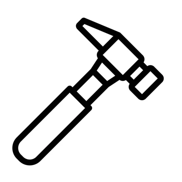 Hammer Vector Thick Line Icon Für Den Persönlichen Und Kommerziellen — Stockvektor