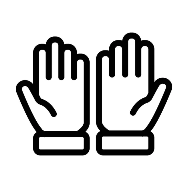 Защитные Перчатки Вектор Толстая Линия Икона Личного Коммерческого Использования — стоковый вектор