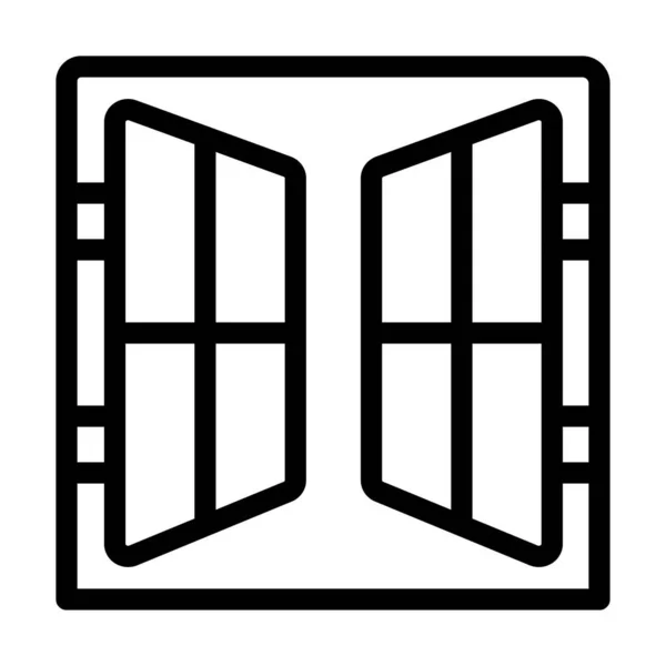 Window Vector Thick Line Icon Für Den Persönlichen Und Kommerziellen — Stockvektor
