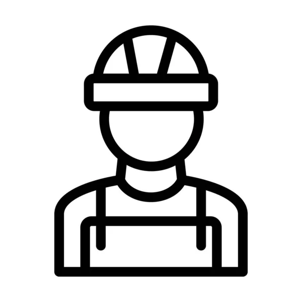 Builder Male Vector Thick Line Icon Personal Commercial Use — Stock Vector