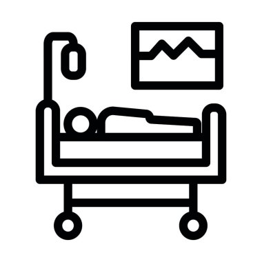 Tıbbi Denetim Vektör Kalın Çizgi Kişisel ve Ticari Kullanım Simgesi