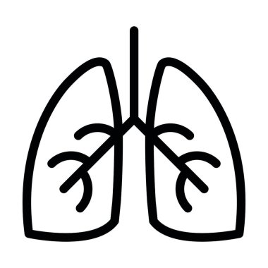 Pulmonoloji Vektörü Kalın Çizgi Kişisel ve Ticari Kullanım Simgesi
