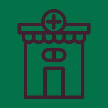 Eczane Vektör Kalın Hat Kişisel ve Ticari Kullanım Simgesi