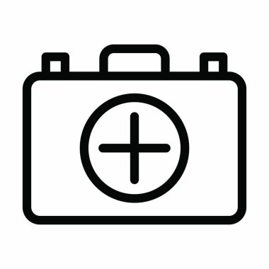 Kişisel ve ticari kullanım için İlk Yardım Kiti Kalın Çizgi Simgesi