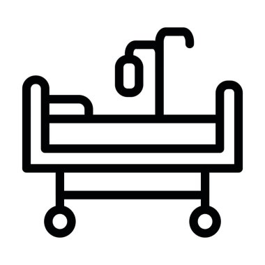 Hastane Yatak Vektörü Kalın Hat Kişisel ve Ticari Kullanım Simgesi